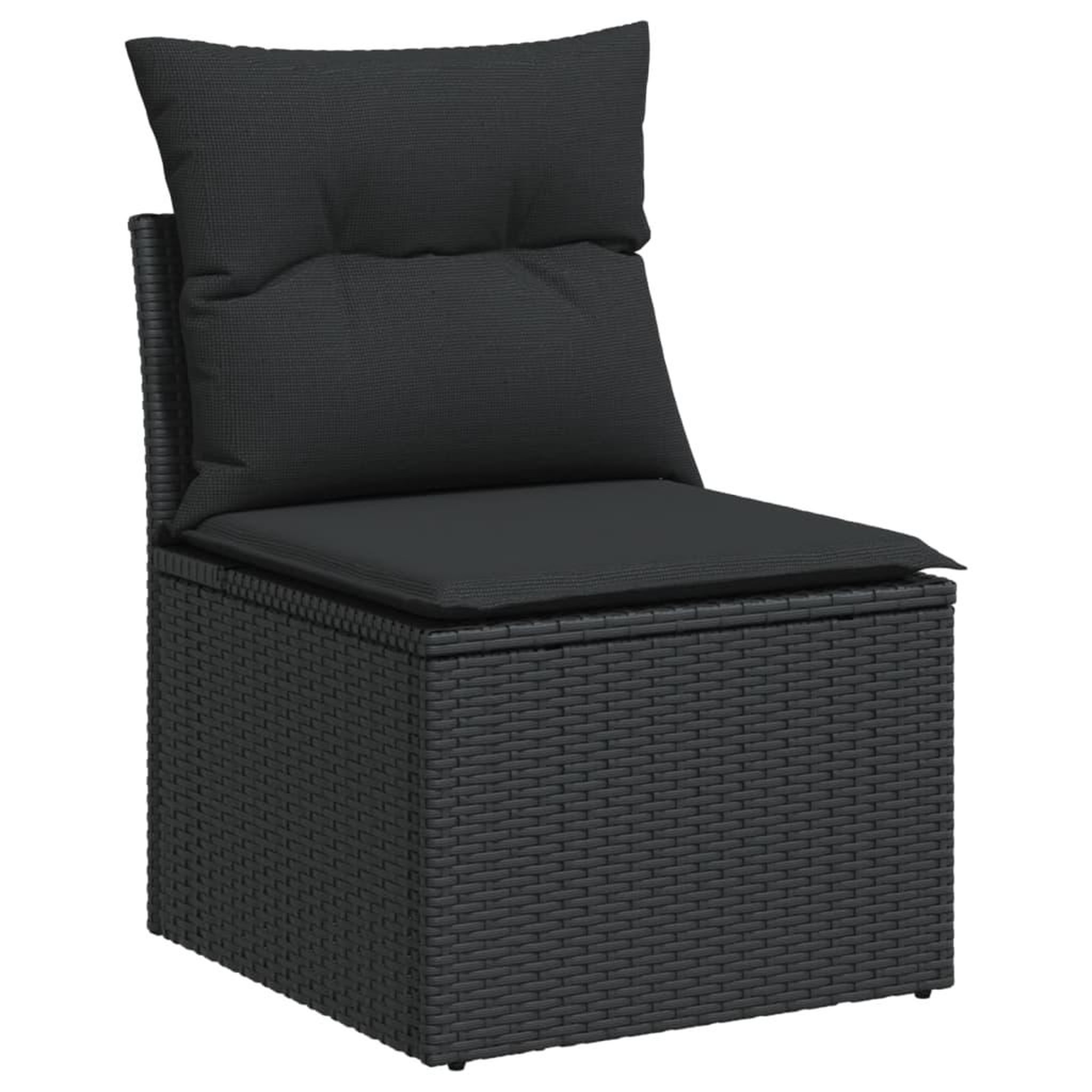 Voir la diapositive 4 : VIDAXL Salon de jardin 10 pcs avec coussins noir resine tressee