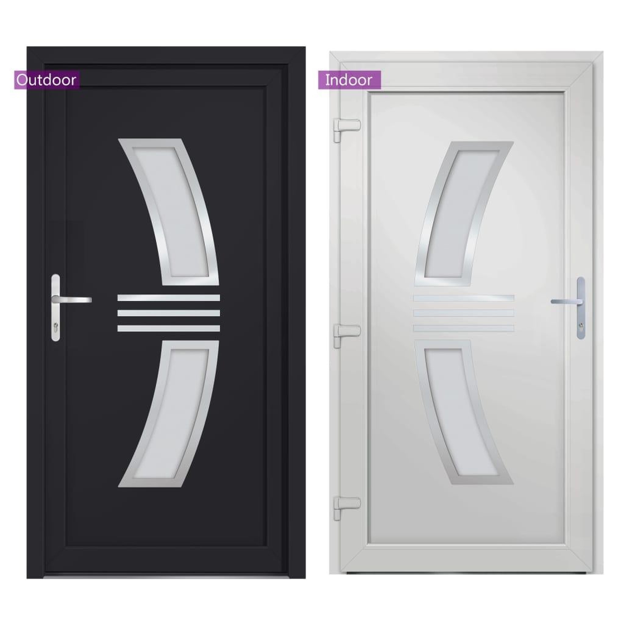Voir la diapositive 5 : VIDAXL Porte d'entree anthracite 108x200 cm PVC