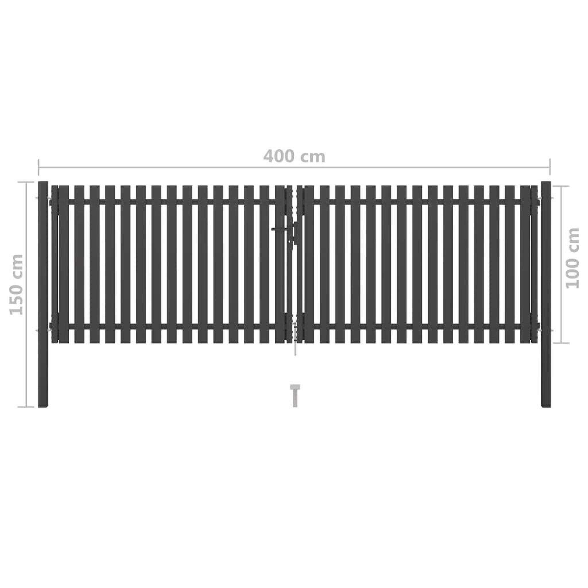 Voir la diapositive 6 : VIDAXL Portail de cloture de jardin Acier 4x1,5 m Anthracite