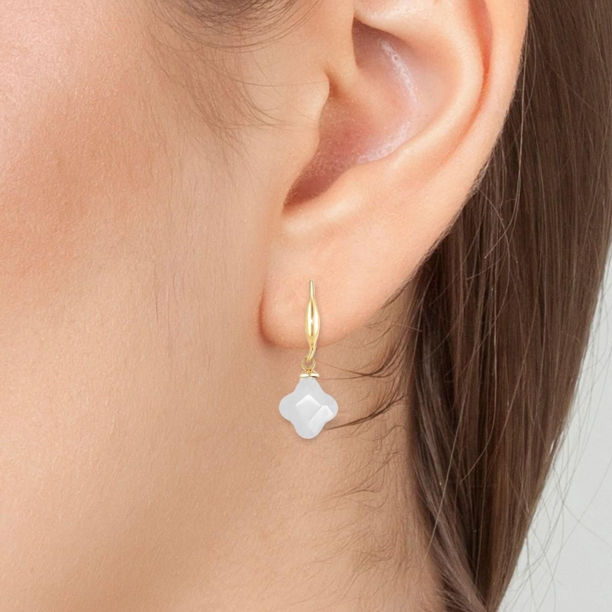 SC BOHEME Boucles d'oreilles SC Bohème ornées de quartz blanc