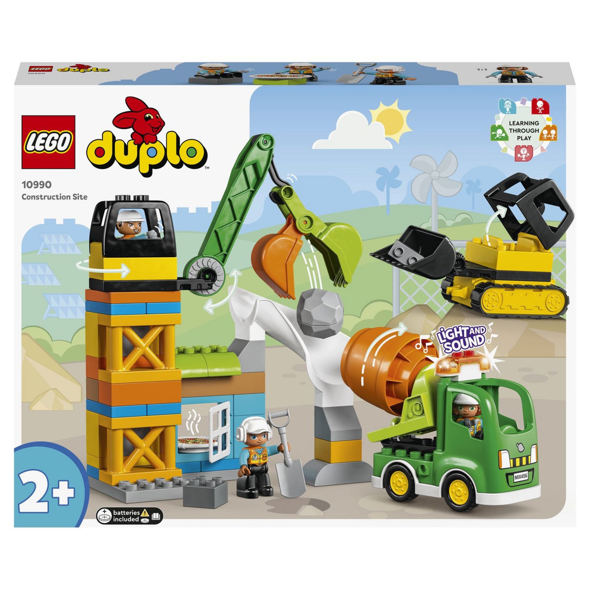 LEGO Duplo Ma ville 10990 Le chantier de construction, Jouet Grue, Bulldozer et Bétonnière