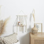 Voir la diapositive 2 : The Home Deco Factory Etagère murale bohème en macramé - Beige