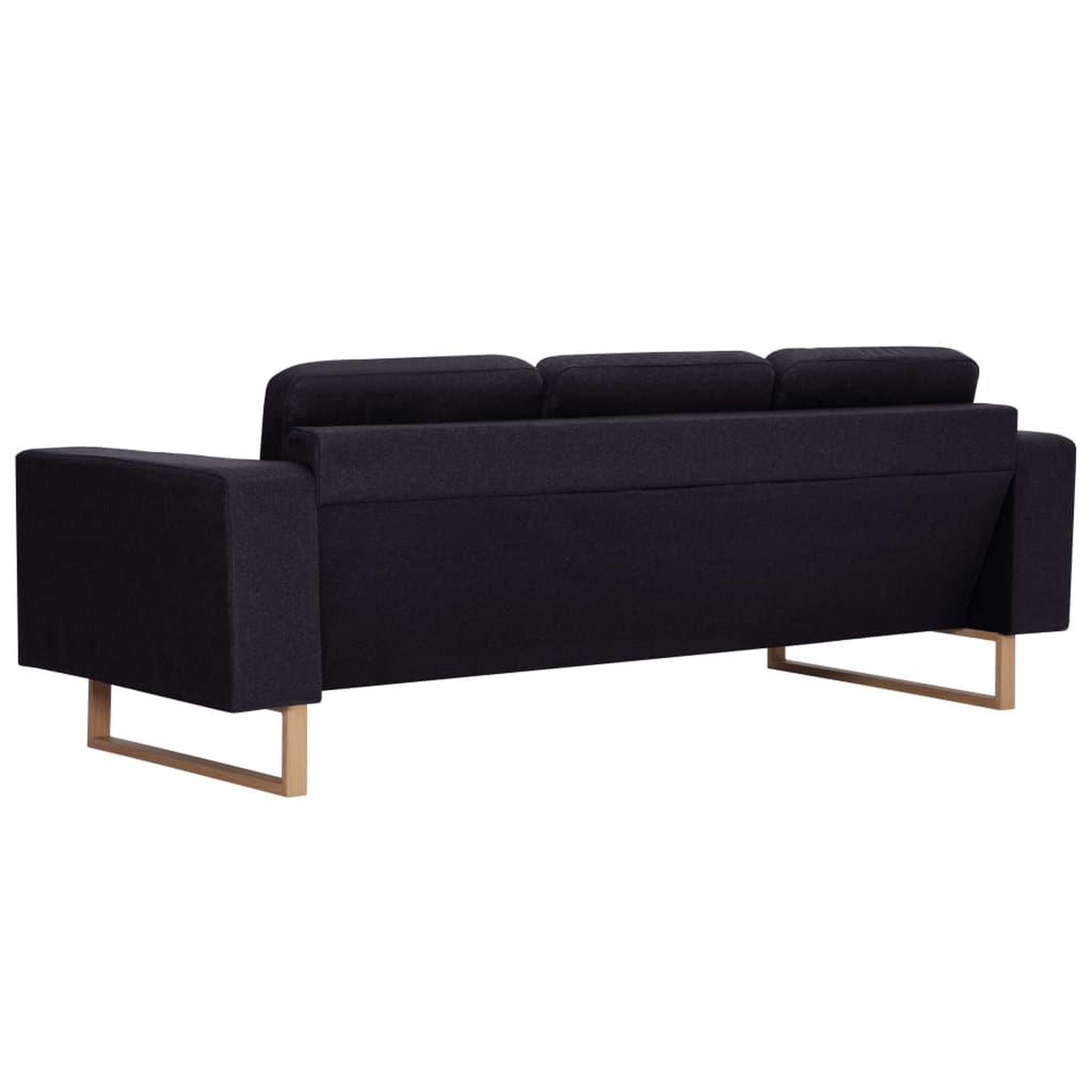 Voir la diapositive 5 : VIDAXL Canape a 3 places Tissu Noir