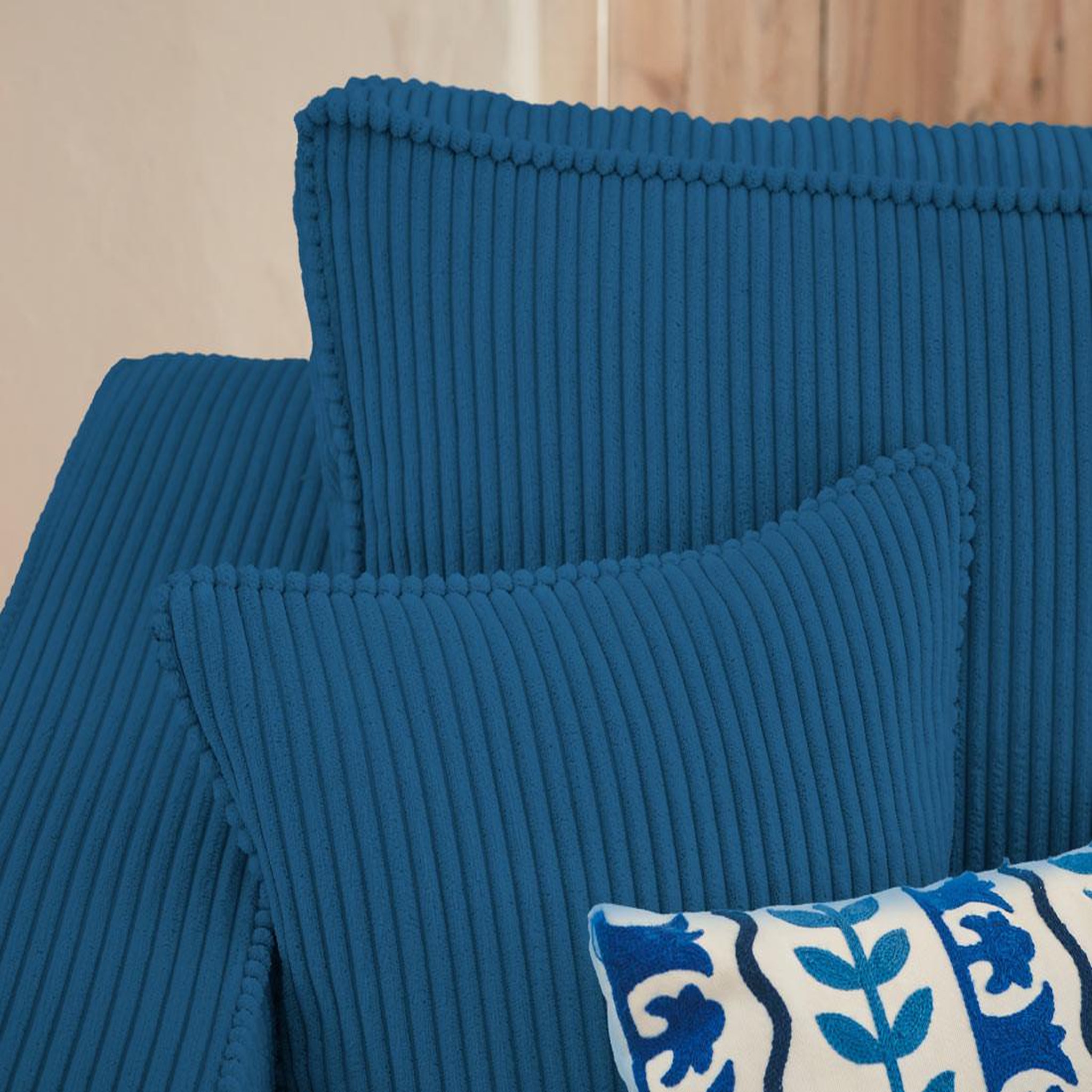 Voir la diapositive 4 : BEST MOBILIER Topaze - canapé panoramique en u - 7 places - convertible avec coffre - en velours côtelé