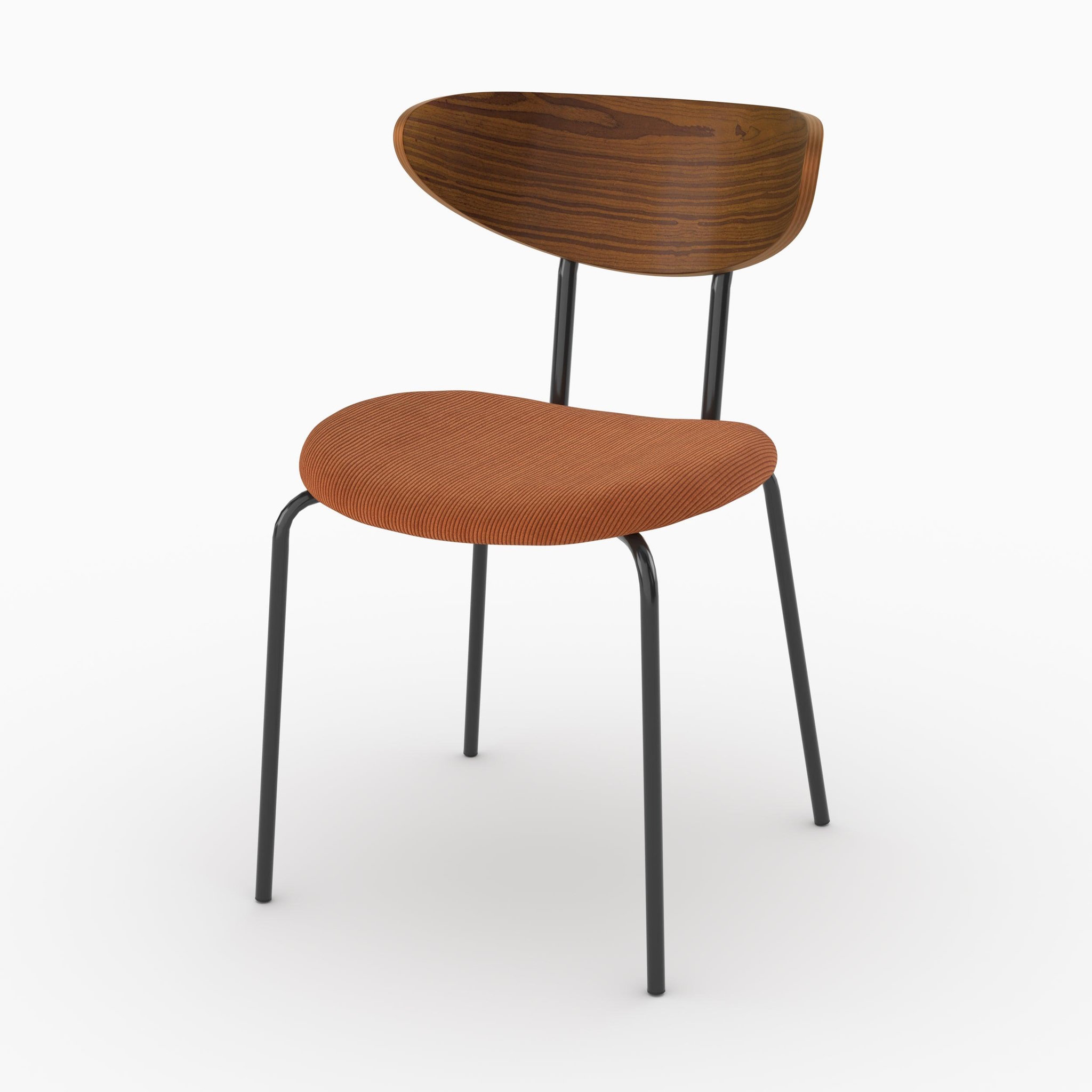 Voir la diapositive 5 : MAISON PAVANE Lot de 2 chaises en velours côtelé terracotta et dossier en bois-jade