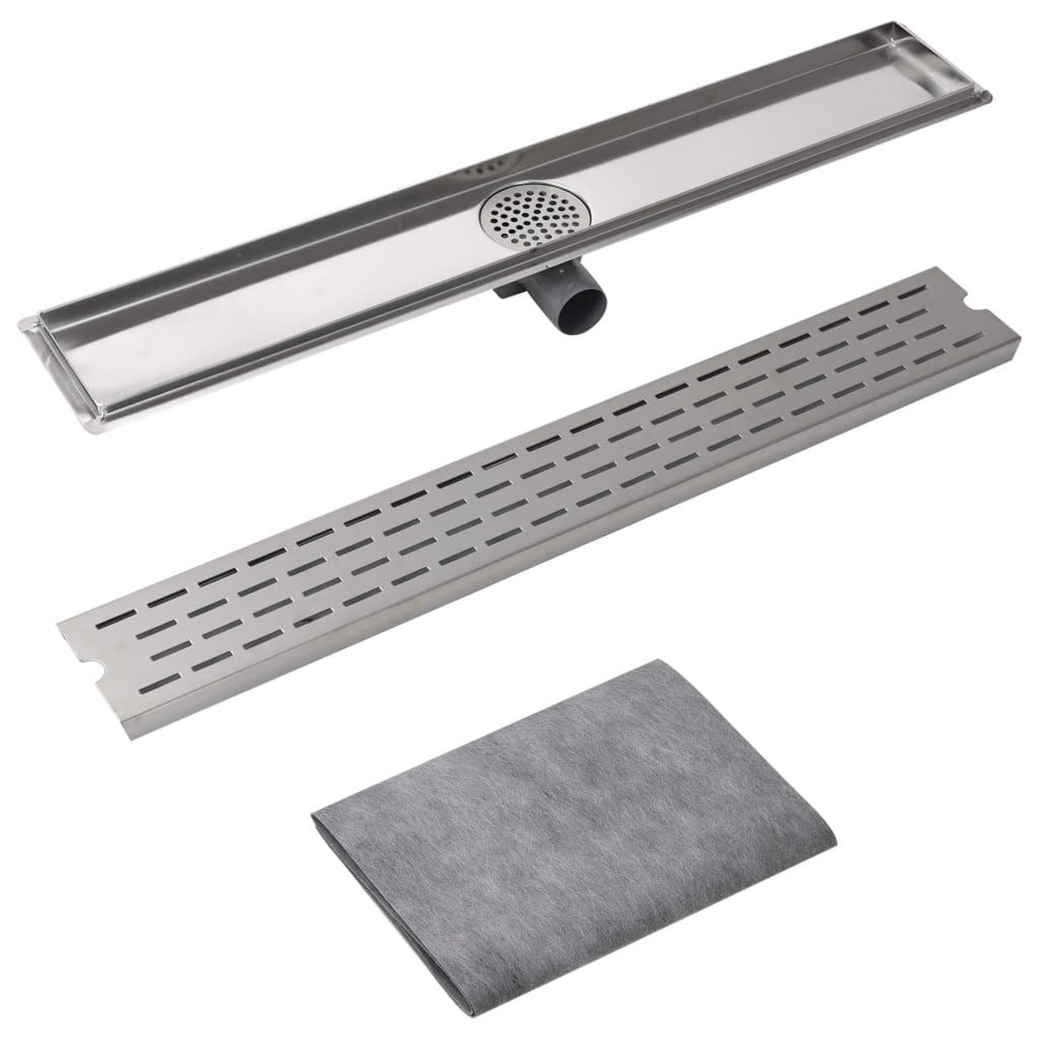 Voir la diapositive 3 : VIDAXL Drain de douche lineaire 830 x 140 mm Acier inoxydable