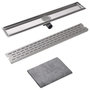 Voir la diapositive 3 : VIDAXL Drain de douche lineaire 830 x 140 mm Acier inoxydable