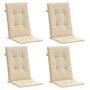 Voir la diapositive 3 : VIDAXL Coussins de chaise de jardin dossier haut lot de 4 beige tissu