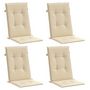 Voir la diapositive 3 : VIDAXL Coussins de chaise de jardin dossier haut lot de 4 beige tissu