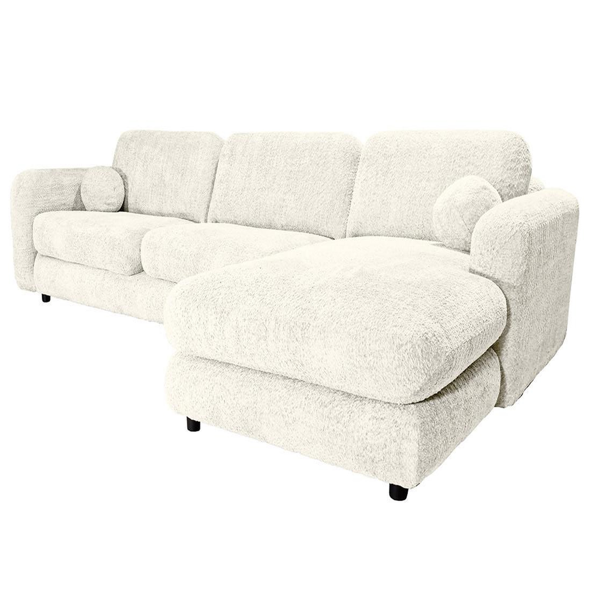 Voir la diapositive 4 : BEST MOBILIER Rachel - canapé d'angle droit 4 places en tissu bouclette