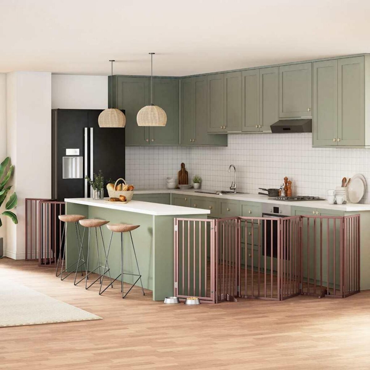 VIDAXL Barriere pour chien porte pliable 15 panneaux bois de peuplier