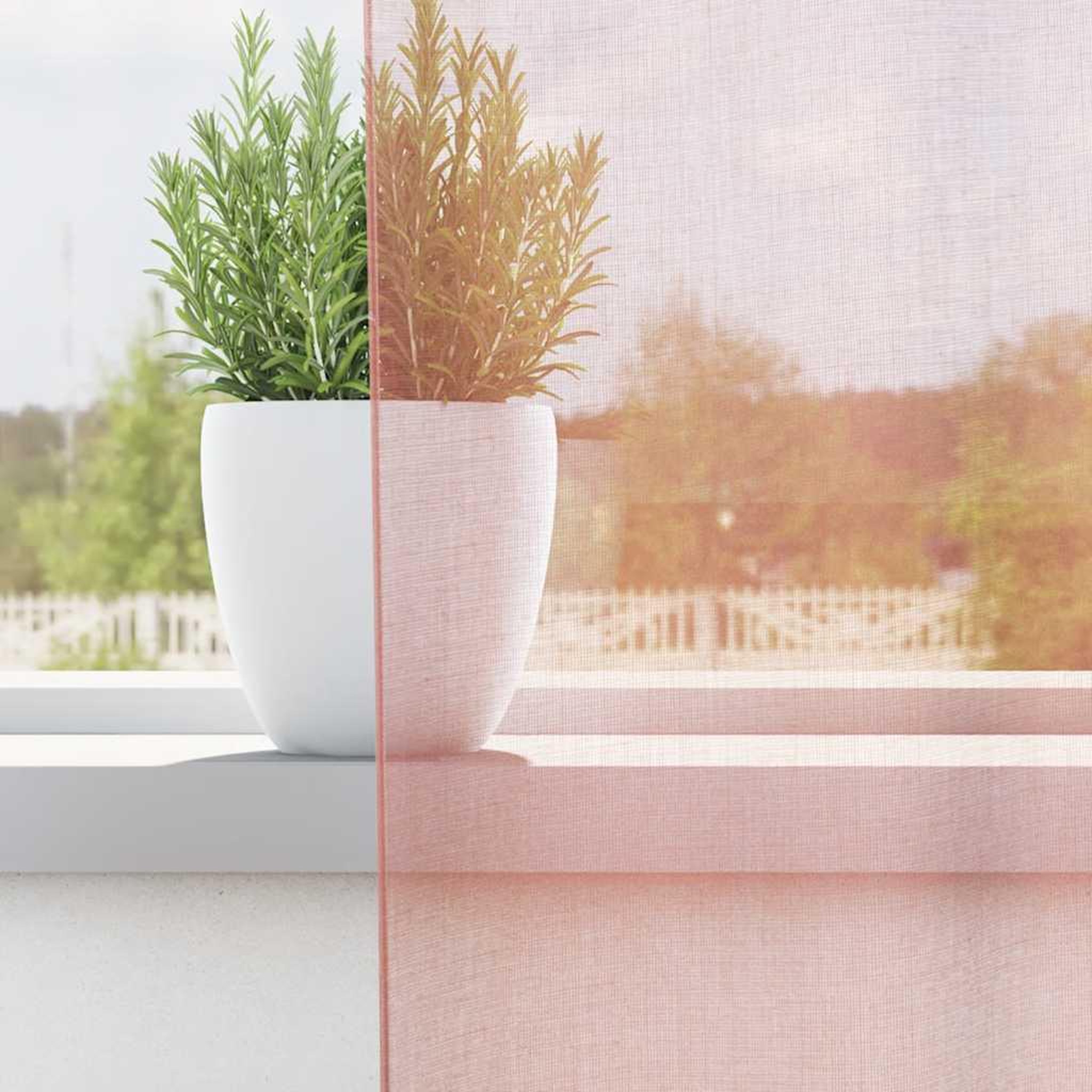 Voir la diapositive 3 : VIDAXL Rideaux en voile avec boucles 2 pcs rose 140x175 cm