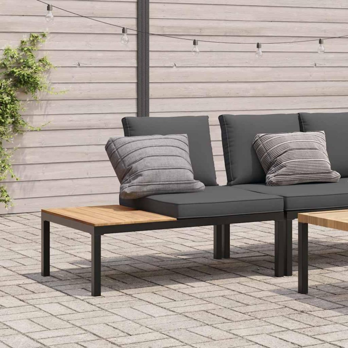 VIDAXL Banc de jardin avec coussins noir aluminium