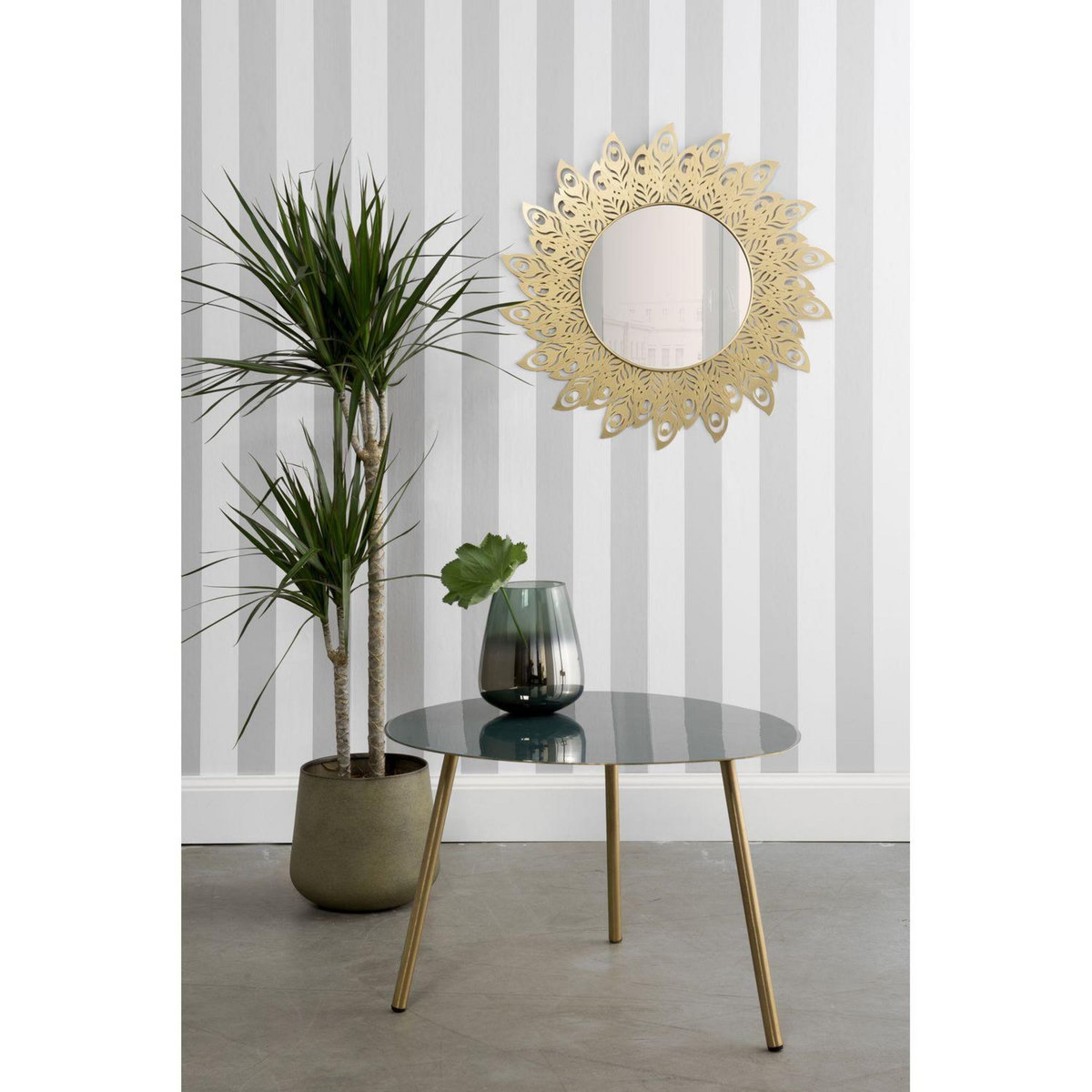 PRESENT TIME Miroir en métal filaire Plume - Diam. 60 cm