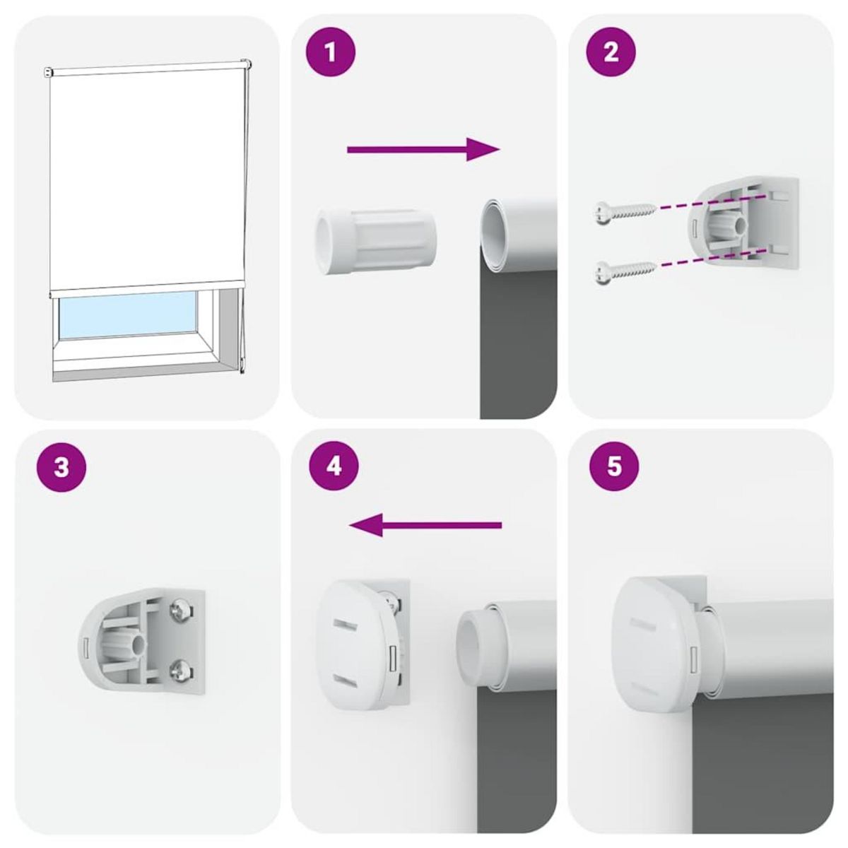 VIDAXL Store enrouleur occultant largeur du tissu 70,7 cm polyester