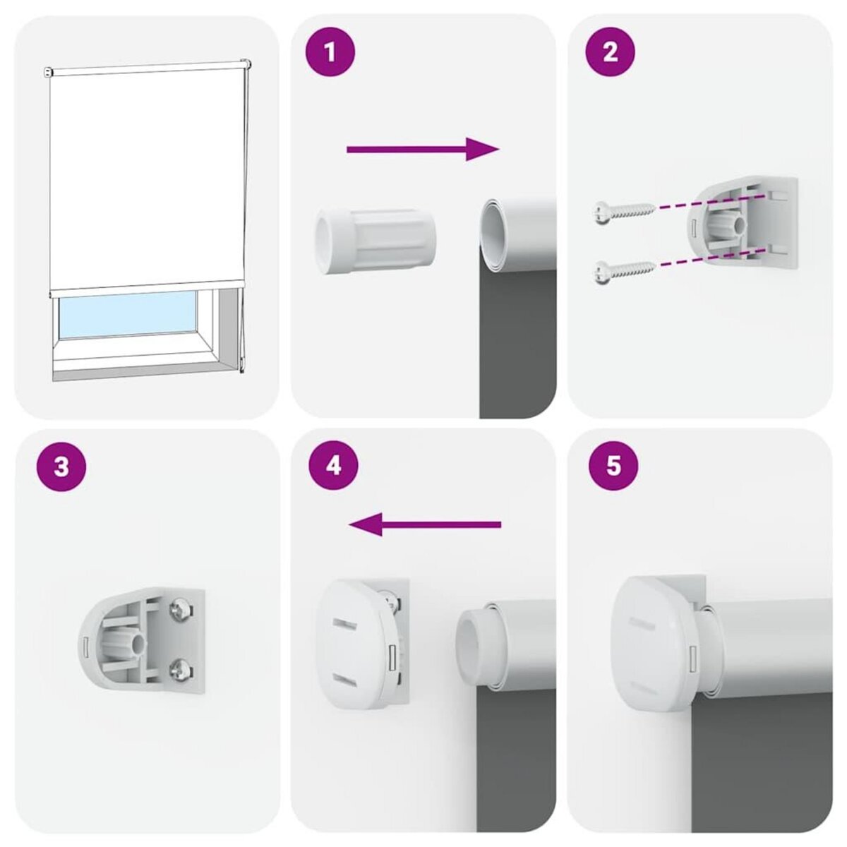 VIDAXL Store enrouleur occultant largeur du tissu 70,7 cm polyester