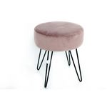 HEART OF THE HOME Tabouret design en velours Isio. Coloris disponibles : Rose