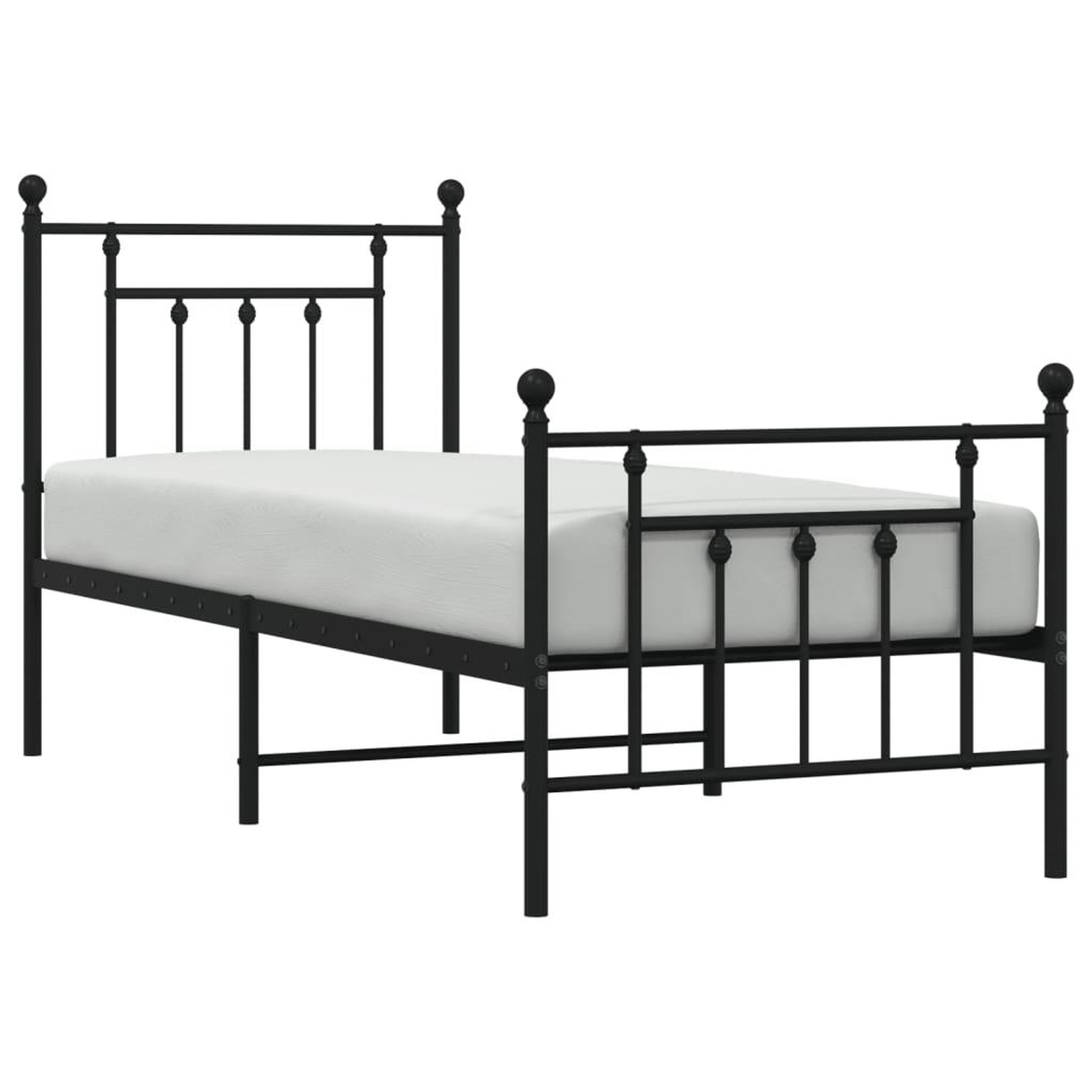 Voir la diapositive 5 : VIDAXL Cadre de lit metal sans matelas avec pied de lit noir 75x190 cm