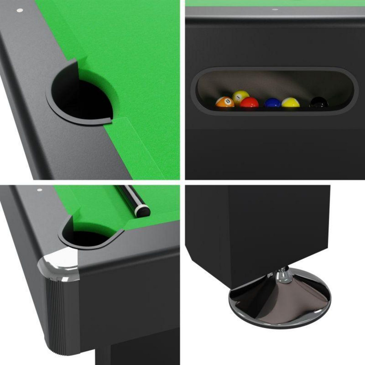 SOKKER Billard américain ARMSTRONG 212 x 118 x 86 cm - Retour de boules automatique et Accessoires inclus