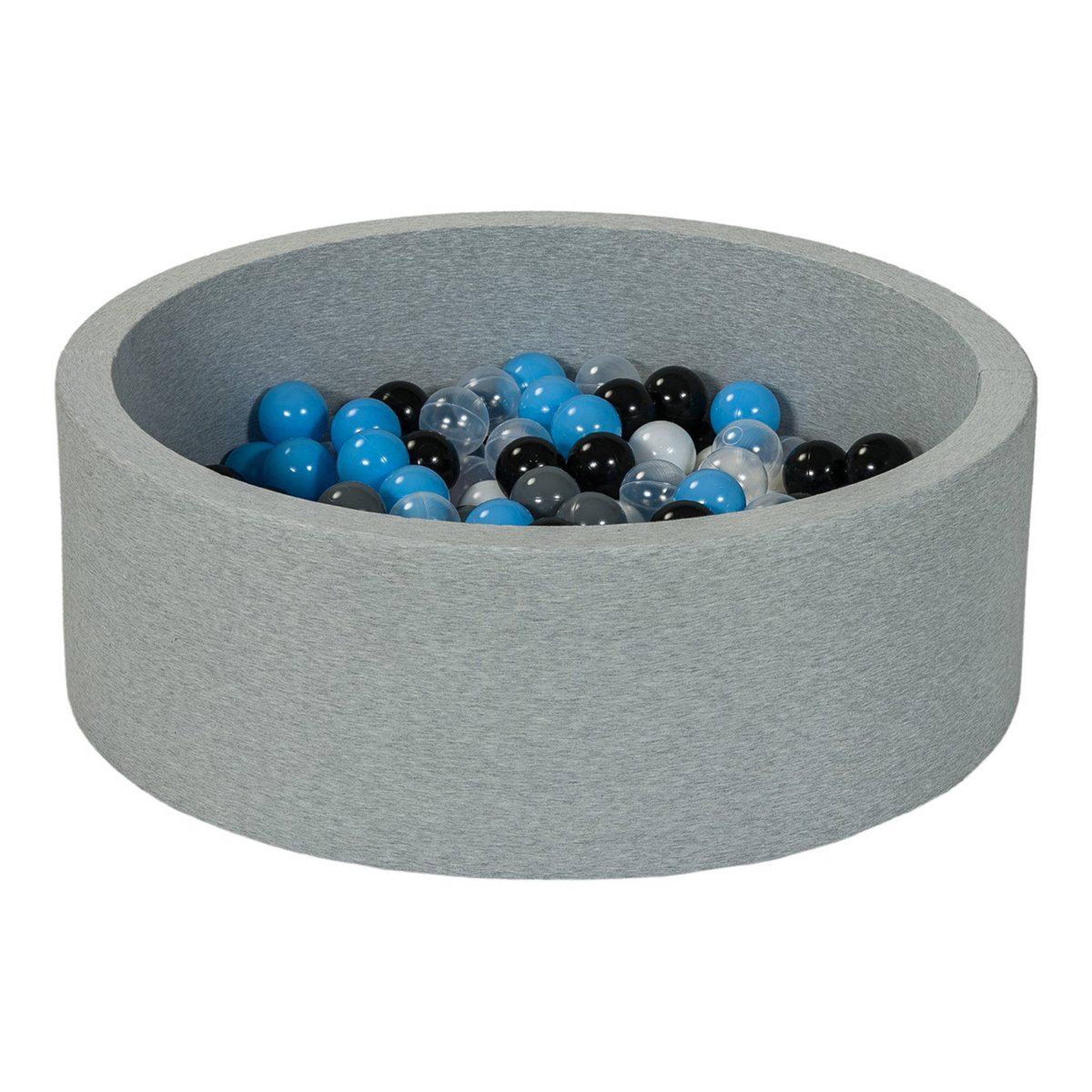 VELINDA Piscine à balles aire de jeu + 200 balles noir, blanc, transparent, gris, bleu clair