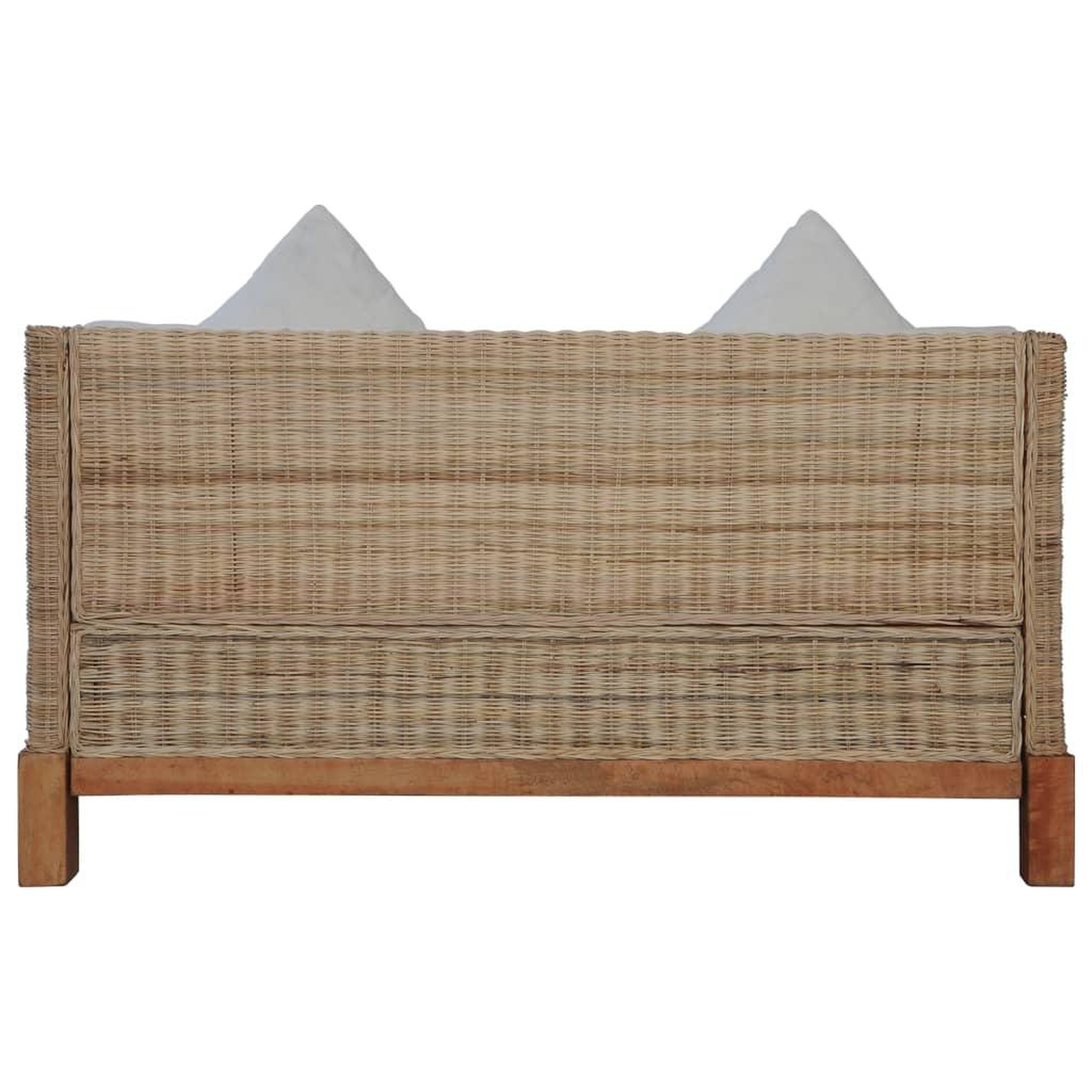 Voir la diapositive 3 : VIDAXL Canape a 2 places avec coussins Rotin naturel