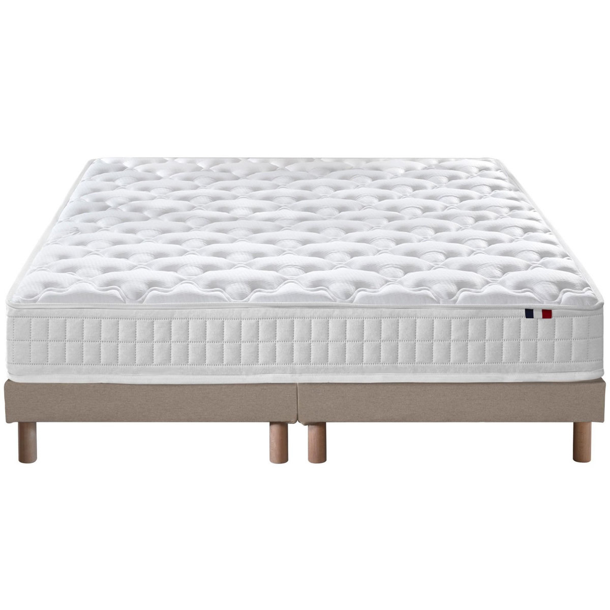 IDLITERIE Ensemble matelas ressorts ASTRE + sommier pour un confort durable