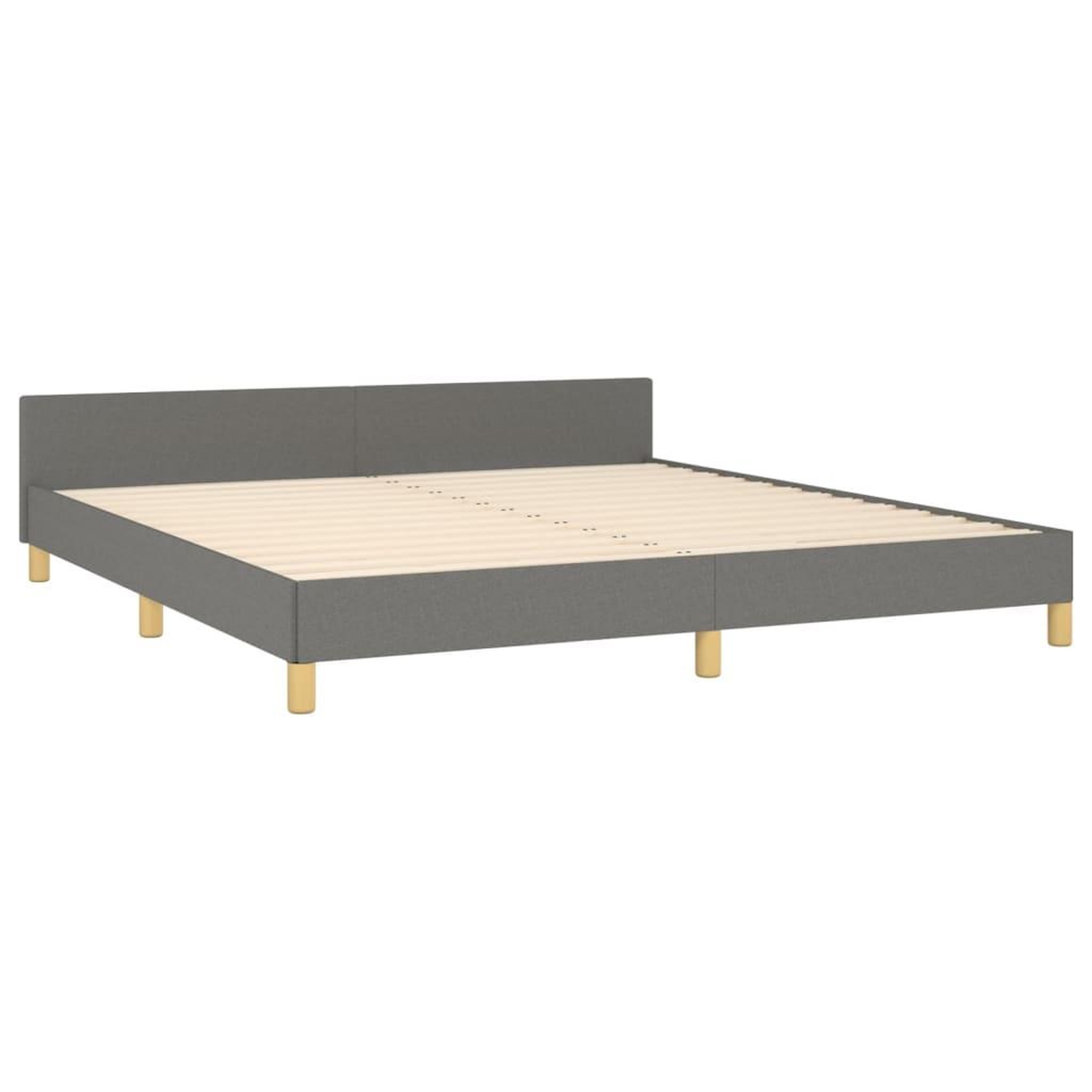 Voir la diapositive 4 : VIDAXL Cadre de lit sans matelas gris fonce 160x200 cm tissu