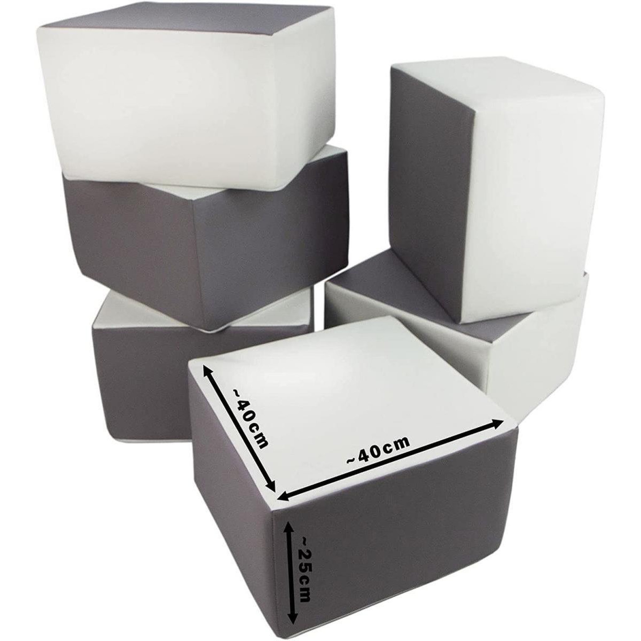 Voir la diapositive 2 : VELINDA Set de 4 blocs en mousse pour le jeu blanc, cappuccino
