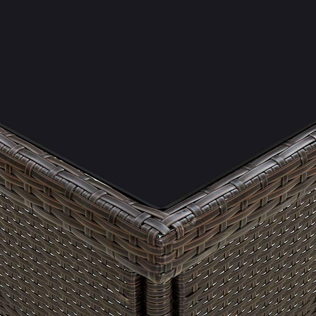 VIDAXL Table a dîner d'exterieur Marron Resine tressee et verre