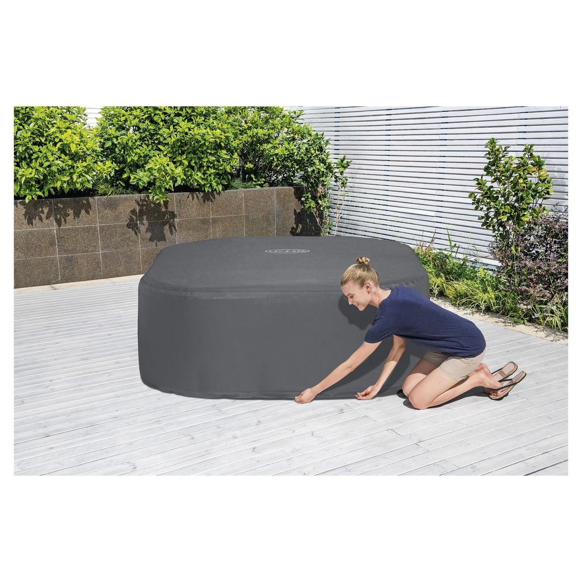 BESTWAY Couverture thermique pour spa carré - 180x180x71cm - Gris