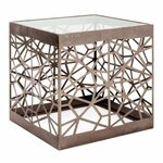 Paris Prix Table d'Appoint Carrée en Verre  Tiago  50cm Bronze
