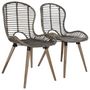Voir la diapositive 2 : VIDAXL Chaises a manger lot de 4 marron rotin naturel