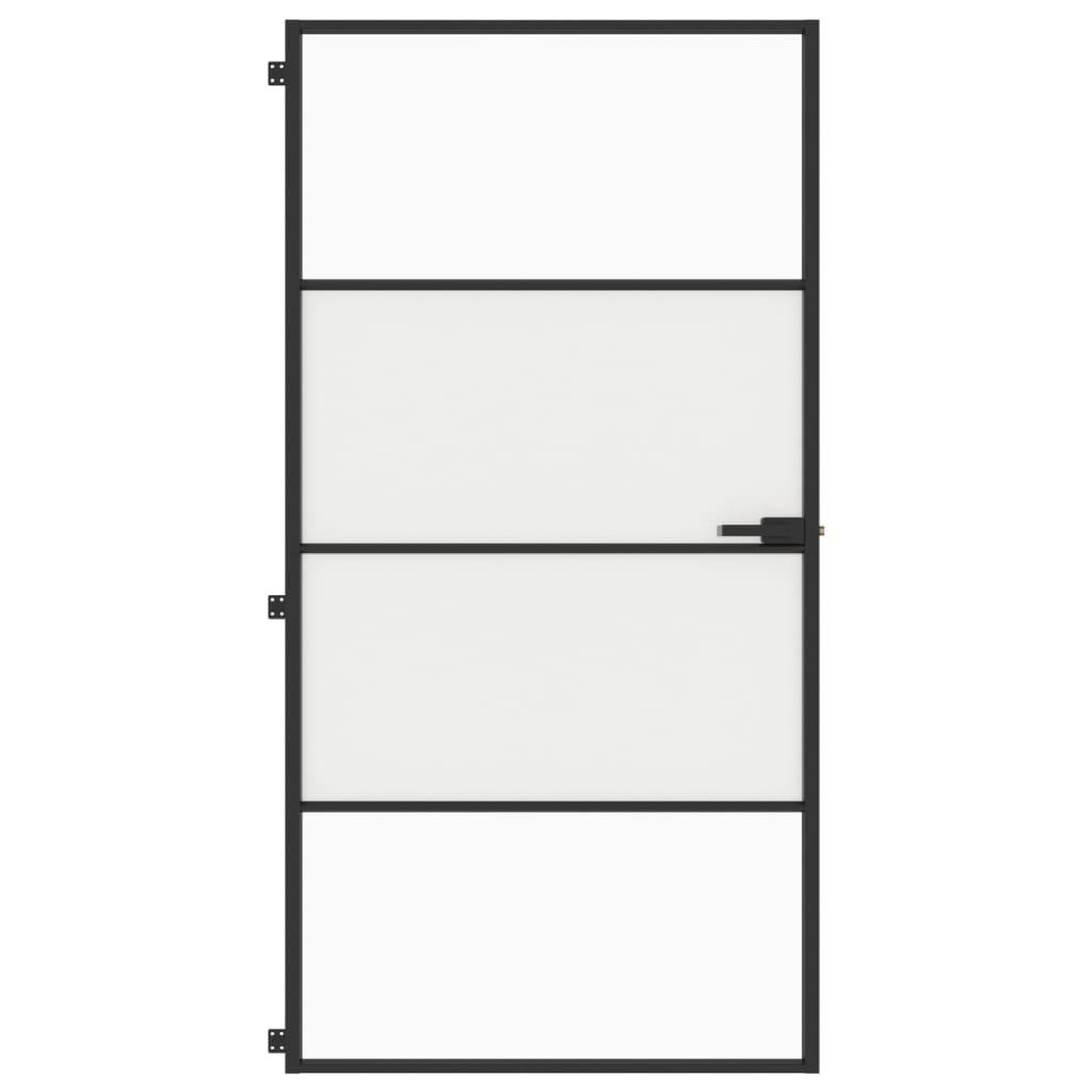 Voir la diapositive 3 : VIDAXL Porte interieure mince noir verre trempe aluminium