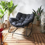 Voir la diapositive 6 : The Home Deco Factory Fauteuil à bascule rembourré Asgar