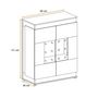 Voir la diapositive 3 : Paris Prix Vitrine Led 2 Portes  Berlin  111cm Gris & Naturel
