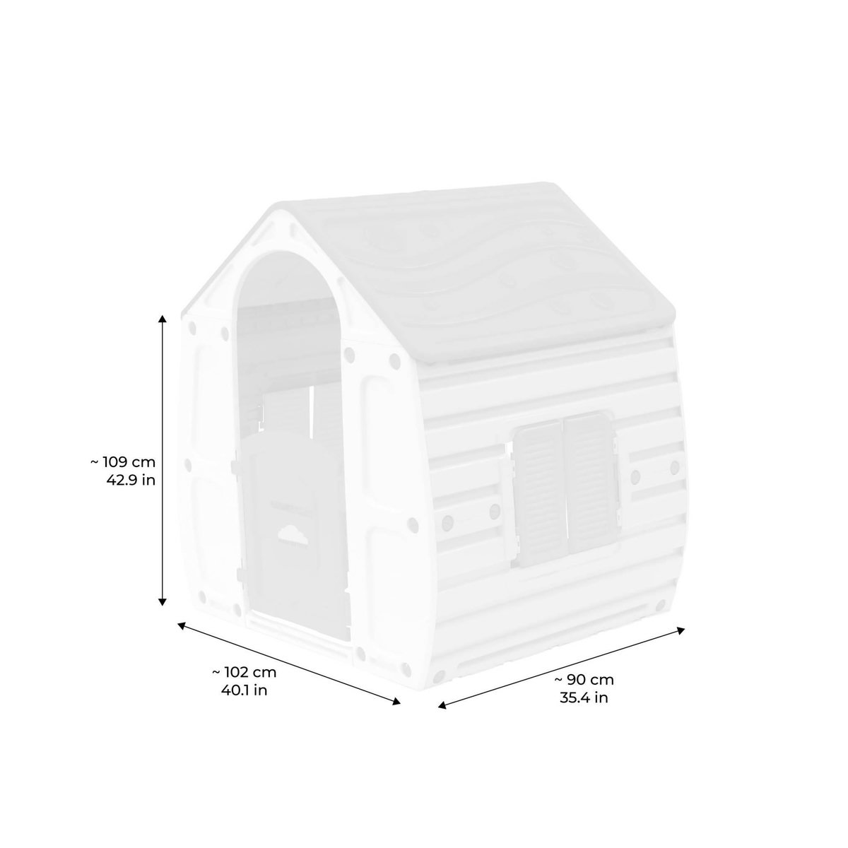 SWEEEK Cabane colorée en plastique pour enfant - LOU- L102 X l90 X H109 cm