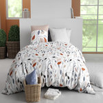 ATELIER DU COTON Parure Housse De Couette 100% Coton 57fils Flolia. Coloris disponibles : Multicolore