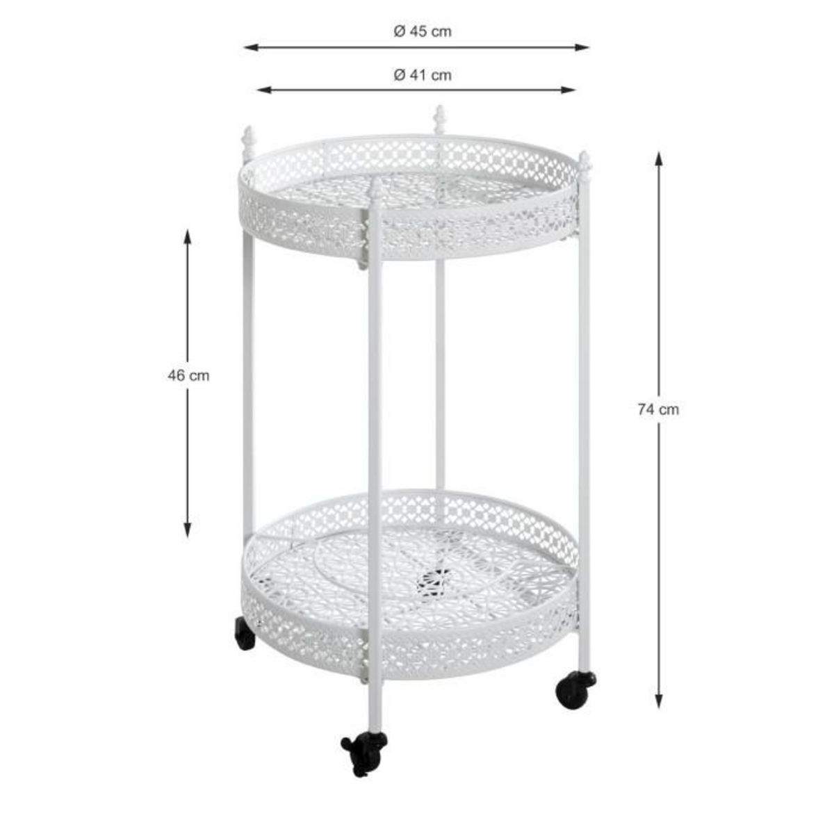 Paris Prix Desserte de Cuisine Ronde  Ulika  74cm Blanc