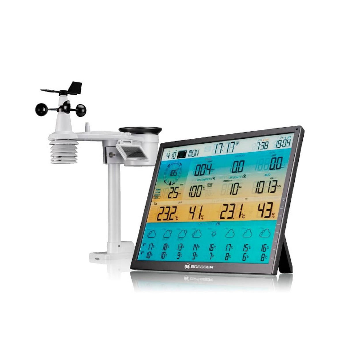 Bresser Centrale météo Wi-Fi 7-en-1 8 jours 4CAST