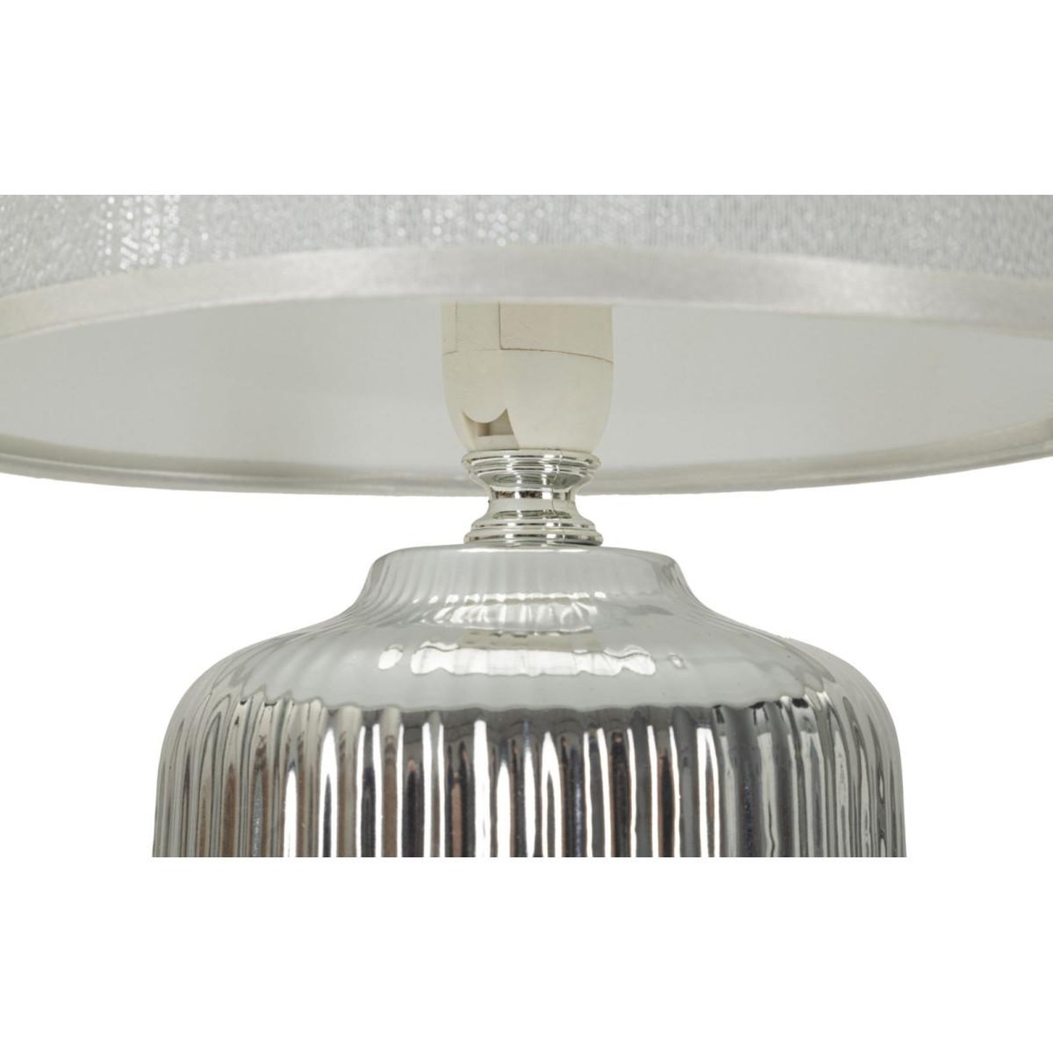 Voir la diapositive 3 : Paris Prix Lampe à poser en céramique  lucina  29cm argent & blanc