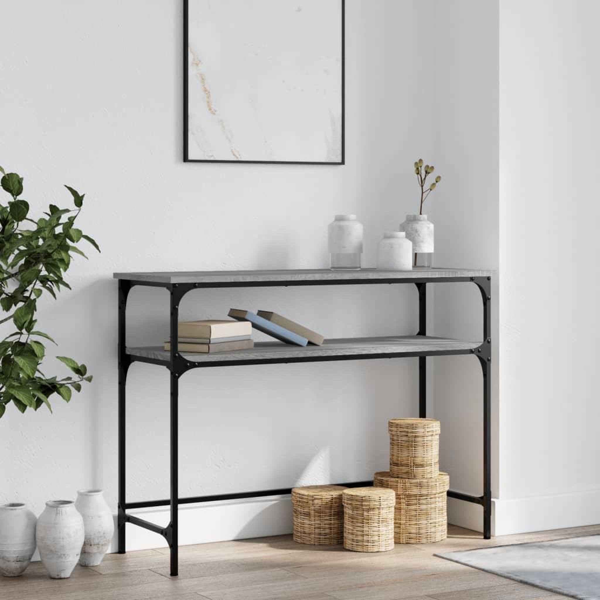 VIDAXL Table console sonoma gris 100x35,5x75 cm bois d'ingenierie