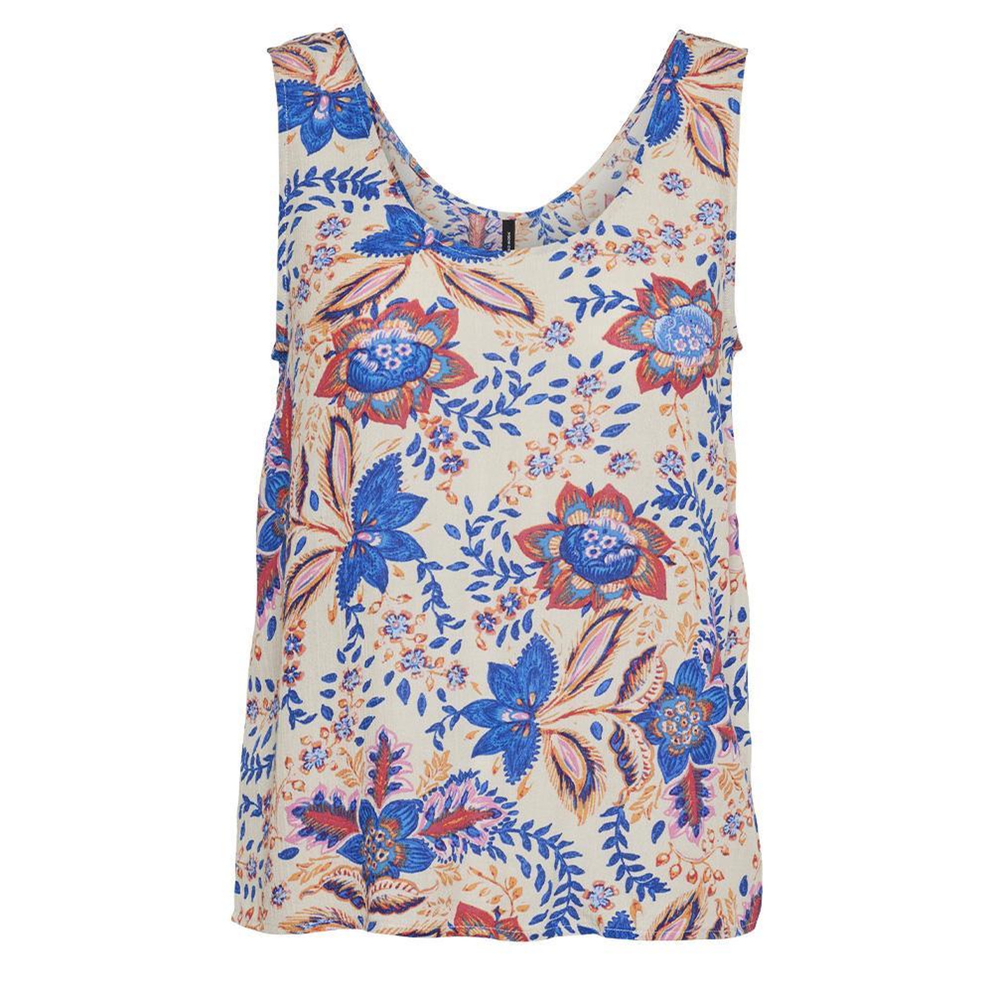 Vero Moda Débardeur  Bleu/Beige à Fleurs Femme Vero Moda Menny. Coloris disponibles : Bleu