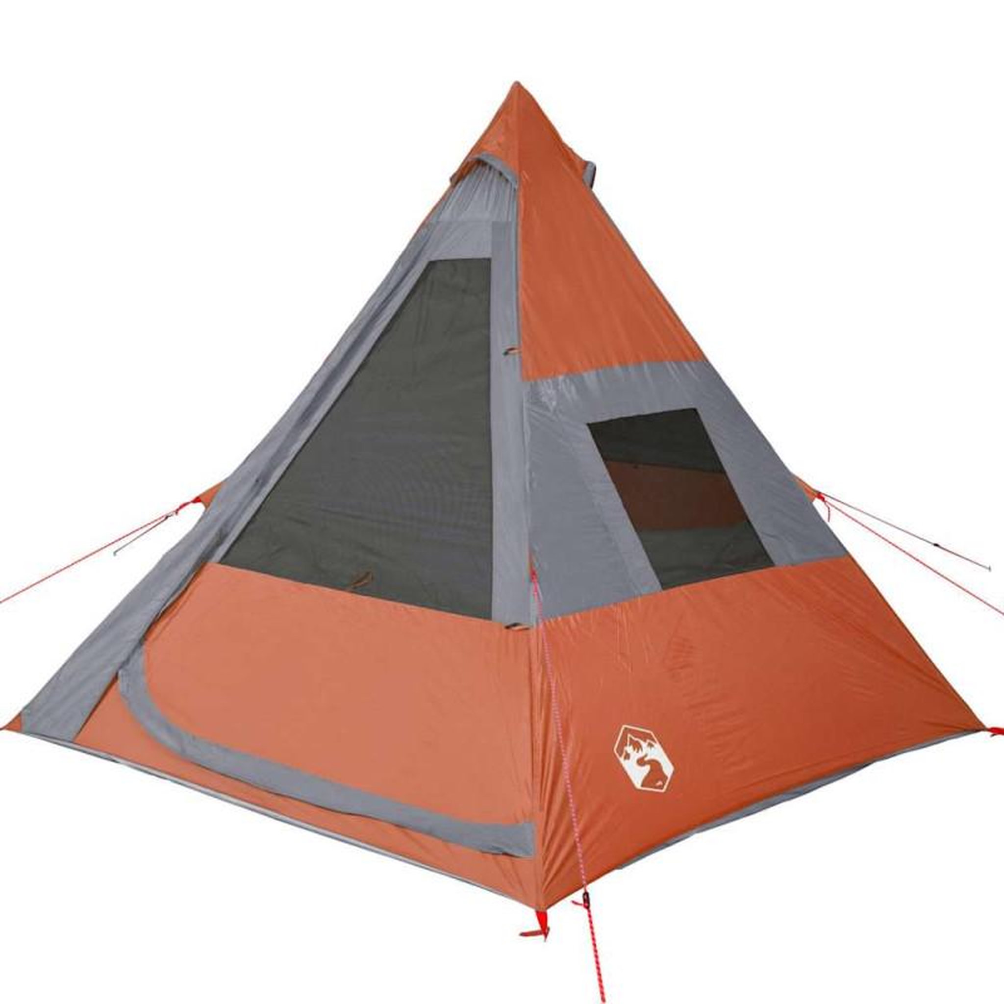 Voir la diapositive 6 : VIDAXL Tente de camping tipi 7 personnes gris et orange imperméable