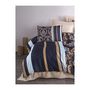 Voir la diapositive 2 : GENERIQUE Parure de lit - 1 housse de couette 220 x 240 cm + 2 taies d'oreiller 60 x 60 cm - 100 % polyester microsatin - Bleu