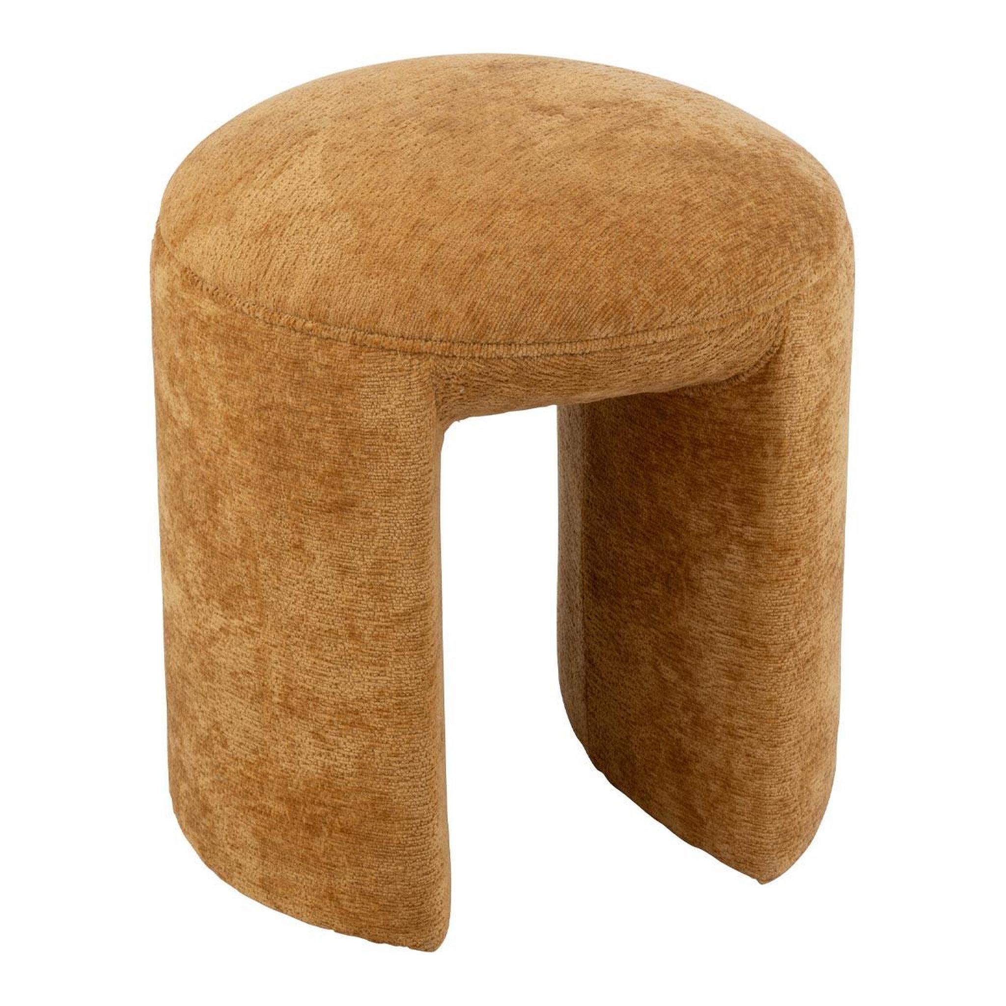 J-LINE Pouf rond design  anise  44cm ocre