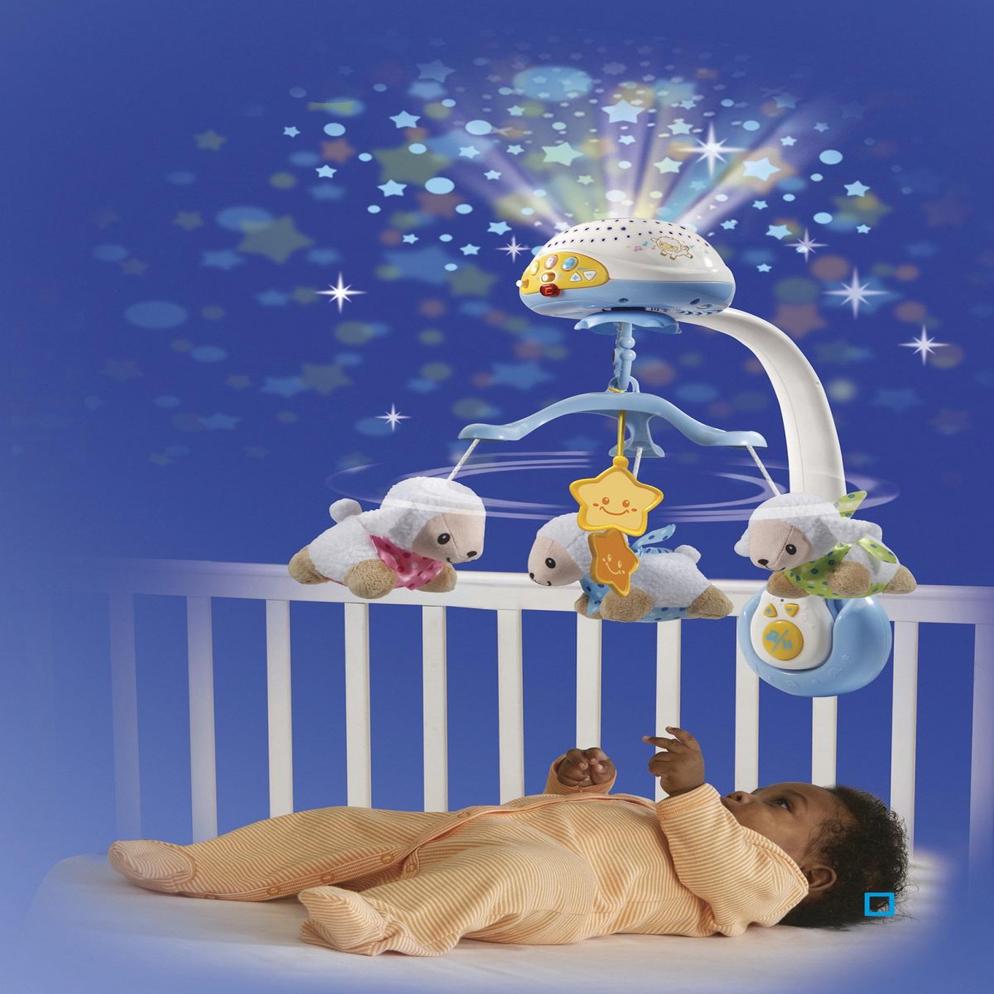 Voir la diapositive 3 : VTECH Lumi mobile compte-moutons bleu 