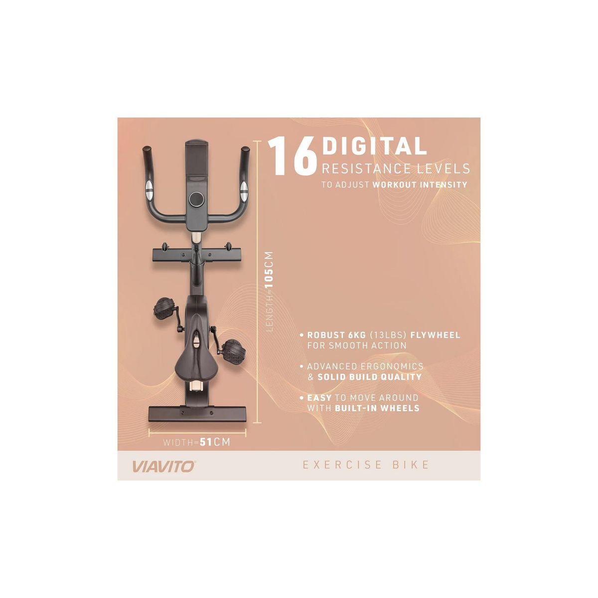 VIAVITO Vélo d'appartement de fitness - Viavito - Modèle SB1 - Ecran LED
