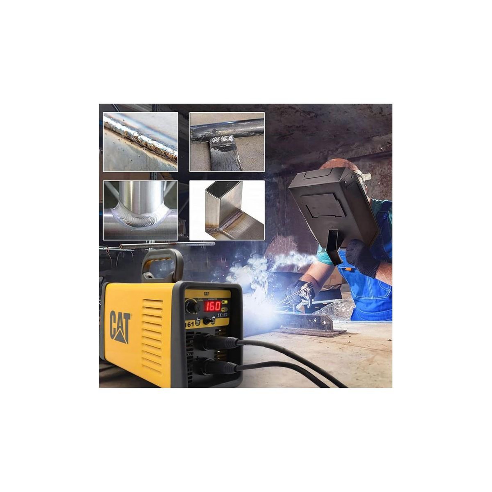 Voir la diapositive 5 : caterpillar Poste à souder inverter 160 ampères mma electrodes basiques rutiles inox fonte et cellulosiques professionnel cat