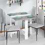 Voir la diapositive 5 : ID MARKET Table console pliable EDI 2-4 personnes blanche plateau effet béton 103 x 76 cm