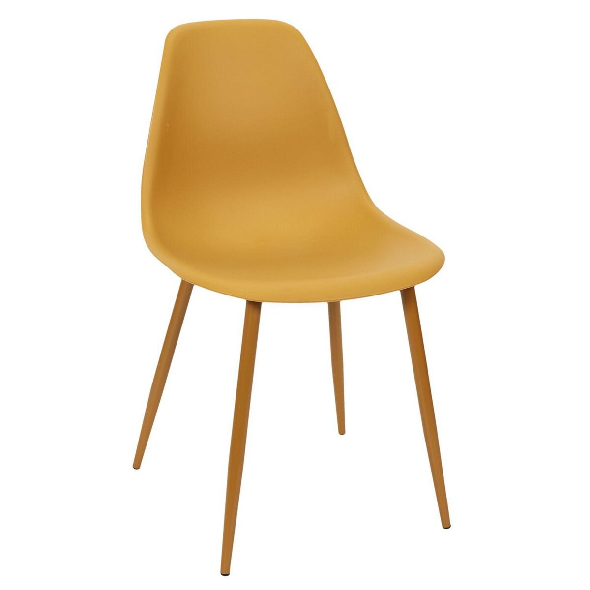 TOILINUX Lot de 6 Chaises style scandinave Mila avec pieds en métal - Jaune